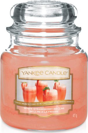 Свеча ароматическая Yankee Candle Клубничный беллини/ White Strawberry Bellini 65-90 ч