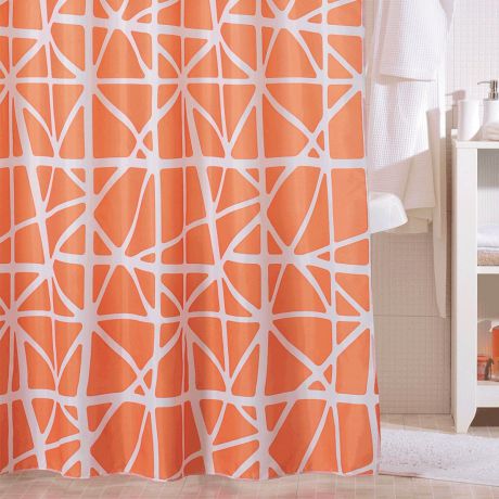 Штора для ванной Iddis "Orange Nest", цвет: оранжевый, 200 x 200 см