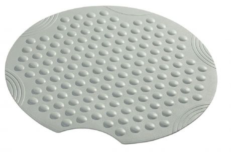 Коврик для ванной Ridder "Tecno+", противоскользящий, на присосках, цвет: серый, диаметр 55 см