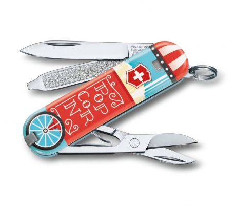 Нож перочинный Victorinox Classic LE2019 Let it Pop (0.6223.L1910) 58мм 7функций голубой подар.короб