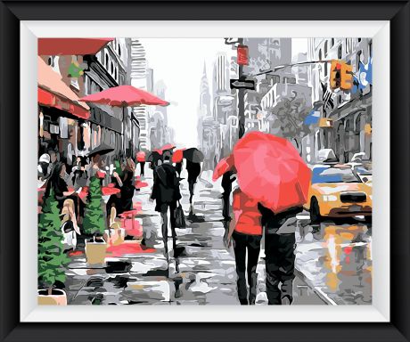 Картина по номерам на холсте 50х40 см. "Дождливый Нью-Йорк"