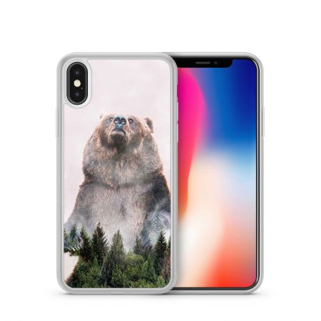 Чехол для iPhone X Boom Case "Сибирский медведь"
