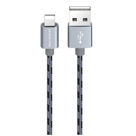 Кабель Borofone BX24 Ring current charging data cable for Lightning Metal Gray