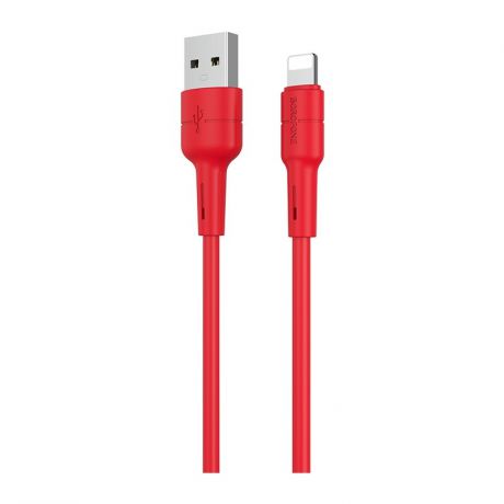 Кабель Borofone BX30 Silicone charging data cable for Lightning Red