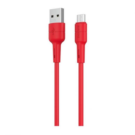 Кабель Borofone BX30 Silicone charging data cable for Micro-USB Red