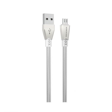 Кабель Borofone BU2 ZincJet USB to Micro-USB Cable Silver