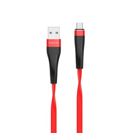 Кабель Borofone BU4 Micro-USB small waistline charging data cable Red
