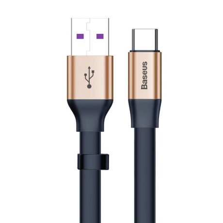 Кабель Baseus Simple HW Quick Charge Charging Data Cable USB For Type-C 40W 23cm Gold Blue