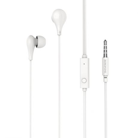 Наушники Borofone BM24 Milo universal earphones with mic White