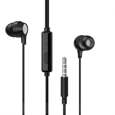 Наушники Borofone BM28 Tender sound universal earphones with mic Black