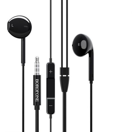 Наушники Borofone BM30 Original series wire control earphones with mic Black