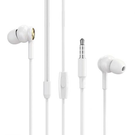 Наушники Borofone BM33 Complacent universal earphones with mic 1.2m White
