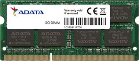 Оперативная память ADATA 8GB DDR3 1600 SO DIMM AD3S1600W8G11-S Non-ECC, CL11, 1.5V, 512x8