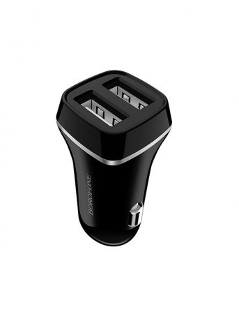 Автомобильное зарядное устройство Borofone BZ2 Joyroad dual port USB car charger Black