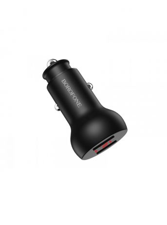 Автомобильное зарядное устройство Borofone BZ9A Wise route dual port digital display car charger Black