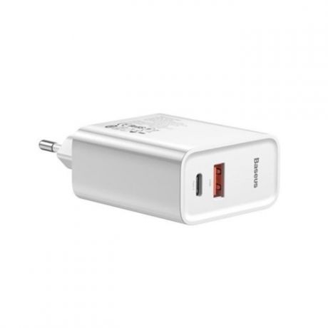 Сетевое зарядное устройство Baseus Speed PPS Quick charger C+U 30W (With 1m C to C Cable) EU White