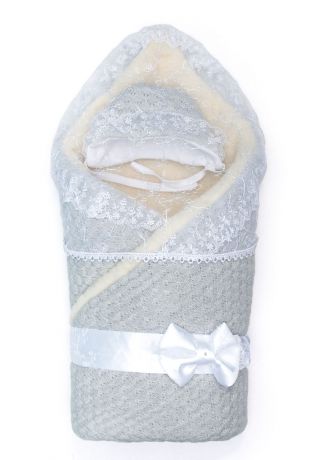 Сонный гномик 1709М/5 Конверт-одеяло с мехом на выписку Жемчужинка серый