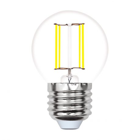 Лампочка Uniel LED-G45-5W/WW/E27/CL/MB 3000K, Теплый свет 5 Вт, Светодиодная
