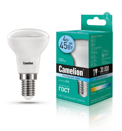 Лампочка Camelion LED4-R39/845/E14, Холодный свет 4 Вт, Светодиодная