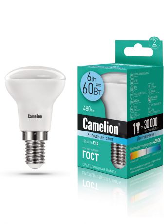 Лампочка Camelion LED6-R50/845/E14, Холодный свет 6 Вт, Светодиодная