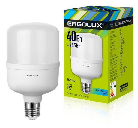 Лампочка Ergolux LED-HW-40W-E27-4K, Дневной свет 40 Вт, Светодиодная