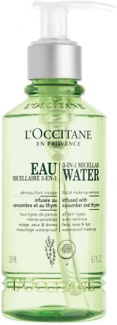 Мицеллярная вода 3в1 L’Occitane En Provence Infusions, с чабрецом и огурцом, 200 мл