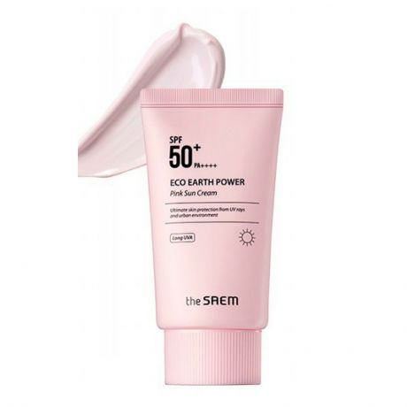 Солнцезащитный крем для проблемной кожи The Saem Sun Eco Earth Power Pink Sun Cream SPF50