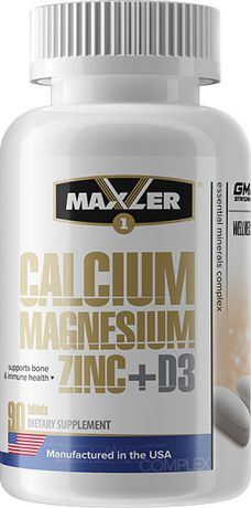 Витаминно-минеральные комплексы Maxler Calcium Zinc Magnesium+D3, 90 таблеток