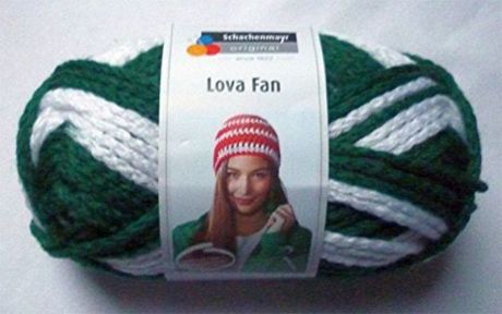 Пряжа для вязания Schachenmayr Originals Lova Fan, зеленый, белый (00081), 80 м, 80 г
