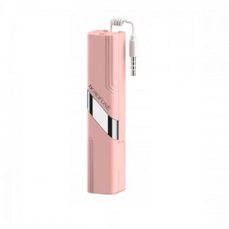 Монопод для селфи Borofone BY3 3.5mm wired remote control selfie stick Pink