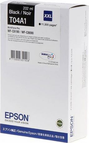 Картридж Epson для WorkForce WF-C8190/WF-C8690, C13T04A140, черный
