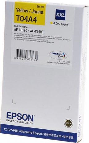 Картридж Epson для WorkForce WF-C8190/WF-C8690, C13T04A440, желтый