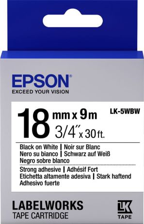 Картридж Epson для LabelWorks LW-400/LW-400VP/LW-700/LW-900P, C53S655012, оригинальный, белый
