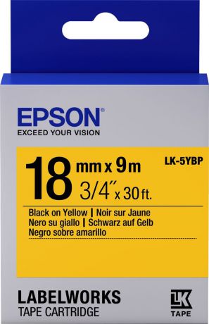 Картридж Epson для LabelWorks LW-400/LW-400VP/LW-700/LW-900P, C53S655003, оригинальный, желтый