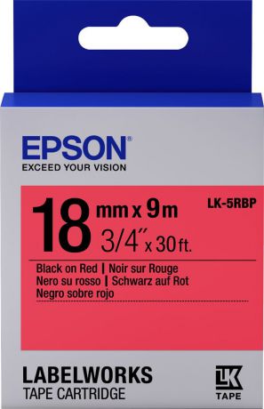Картридж Epson для LabelWorks LW-400/LW-400VP/LW-700/LW-900P, C53S655002, оригинальный, красный