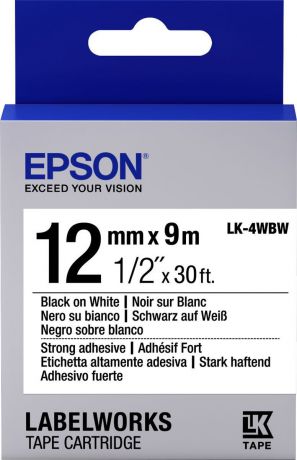 Картридж Epson для LabelWorks LW-300/LW-400/LW-400VP/LW-700/LW-900P, C53S654016, оригинальный, белый