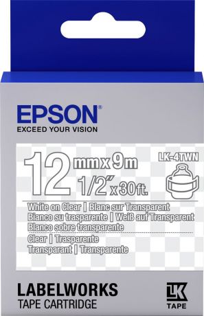 Картридж Epson для LabelWorks LW-300/LW-400/LW-400VP/LW-700/LW-900P, C53S654013, оригинальный, прозрачный