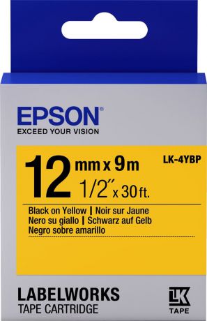 Картридж Epson для LabelWorks LW-300/LW-400/LW-400VP/LW-700/LW-900P, C53S654008, оригинальный, желтый