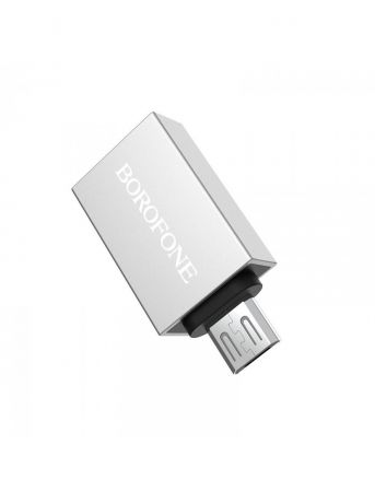 Адаптер-переходник Borofone BV2 Micro-USB to USB OTG Silver