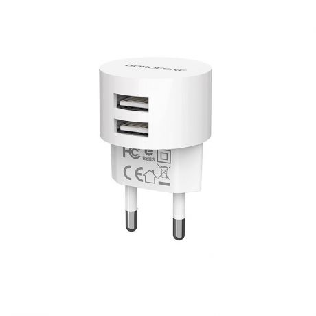 Сетевое зарядное устройство Borofone BA23A Brilliant dual port charger set (Lightning) (EU) White