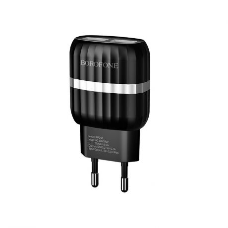 Сетевое зарядное устройство Borofone BA24A Vigour dual port charger set (Type-C) (EU) Black