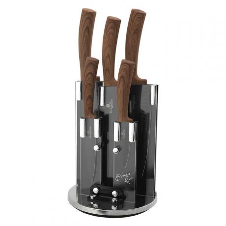 Набор ножей Berlinger Haus Forest Line на подставке, 2530-ВН, коричневый, 6 предметов