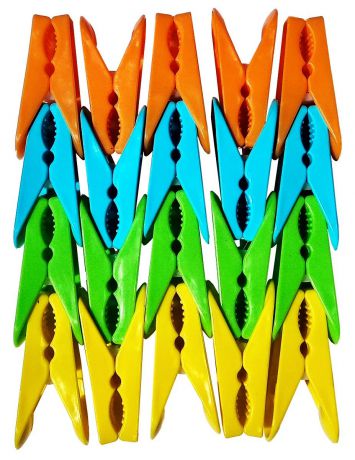 Набор разноцветных прищепок для белья ТАНДЕМ-ПЛАСТ из пластика, 20 штук Т204