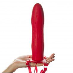 Страпон и Маска Vibrating 9" Hollow Strap-On Red