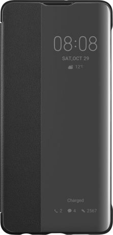 Чехол-книжка для Huawei P30, с прозрачным окном, черный