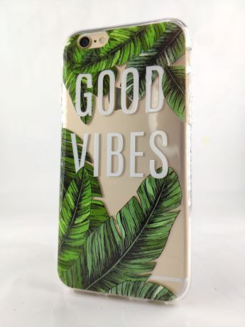 Чехол Nuobi Sil для iPhone 6/6S, Good Vibes, Прозрачный