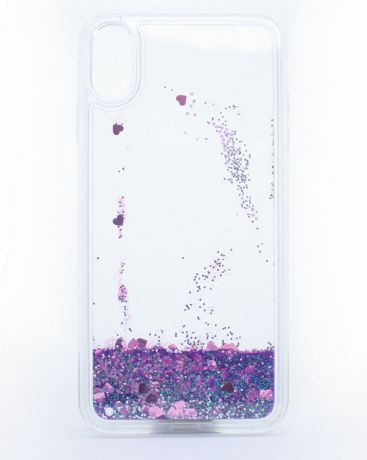 Чехол Nuobi HS для Iphone 7/8 Plus, Блестящие сердечки, фиолетовые, Прозрачный