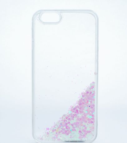 Чехол Nuobi HS для Iphone 6/6S, Блестящие сердечки, светло-розовые, Прозрачный