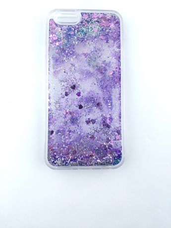 Чехол Nuobi HS для Iphone 7/8 , Блестящие сердечки, розово-синие, Прозрачный
