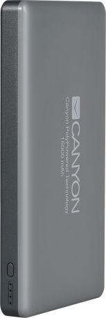 Внешний аккумулятор Canyon CNS-TPBP15DG, 15000 мАч, темно-серый
